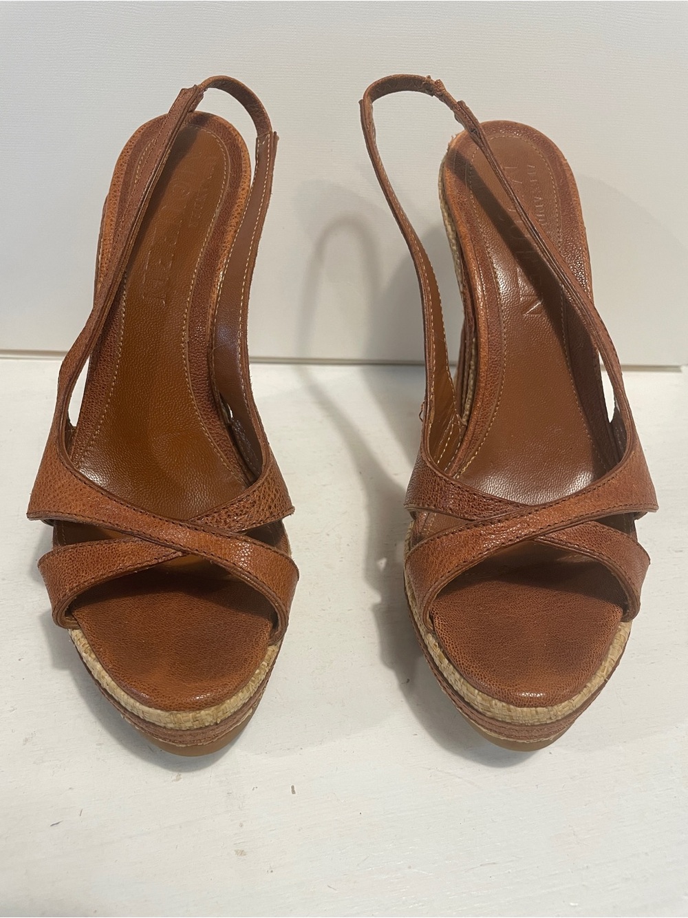 Alexander McQueen Brown Platform Wedge Slingback Sandals - Women - Picture 3 of 5